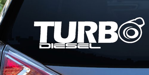 Turbo Diesel Off Road Car or Truck Window Vinyl Decal Sticker (White)