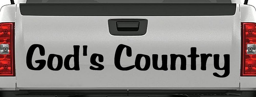God's Country Christian Car or Truck Window Vinyl Decal Sticker (Black)