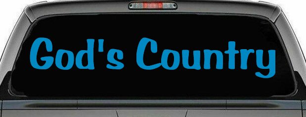 God's Country Christian Car or Truck Window Decal Sticker