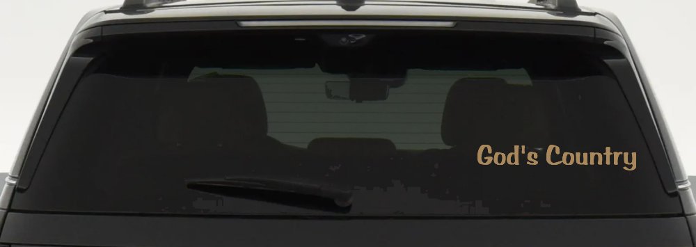 God's Country Christian Car or Truck Window Decal Sticker (Light Brown)