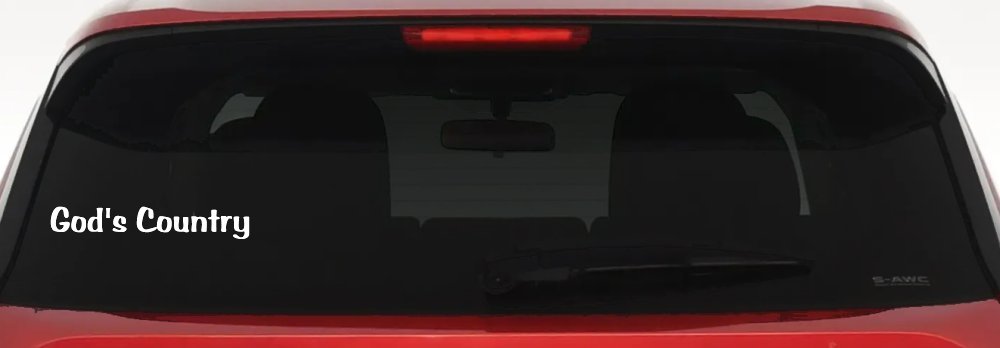 God's Country Christian Car or Truck Window Decal Sticker