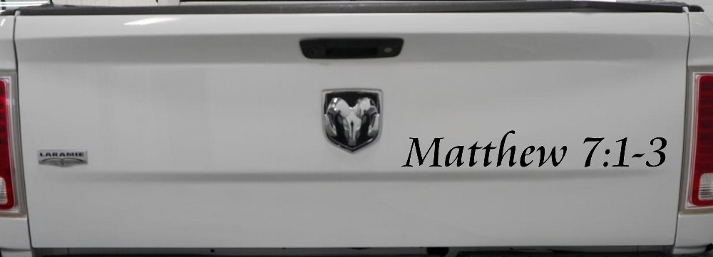 Matthew 7:1 Judge Not That Ye Be Not Judged Christian Car or Truck Window Decal Sticker