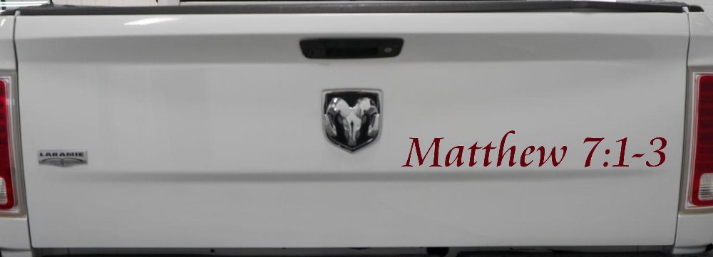 Matthew 7:1 Judge Not That Ye Be Not Judged Christian Car or Truck Window Decal Sticker