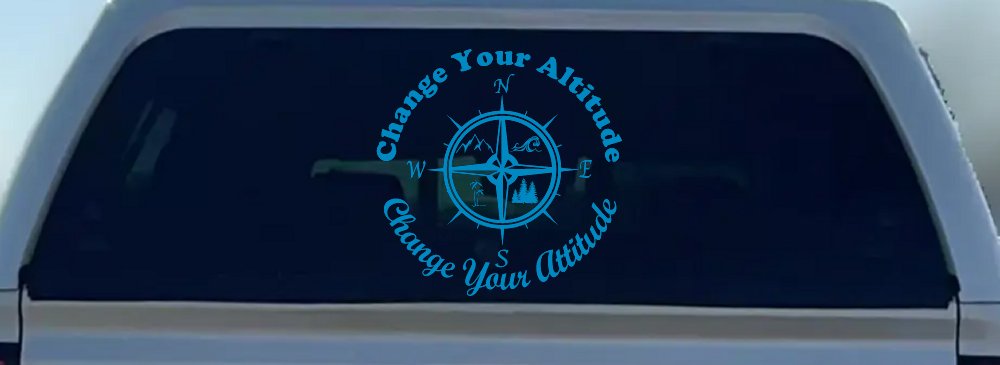 Change your Altitude Change your Attitude Mountains Ocean Palm Trees Car or Truck Window Decal Sticker