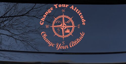 Change your Altitude Change your Attitude Mountains Ocean Palm Trees Car or Truck Window Decal Sticker (Coral)