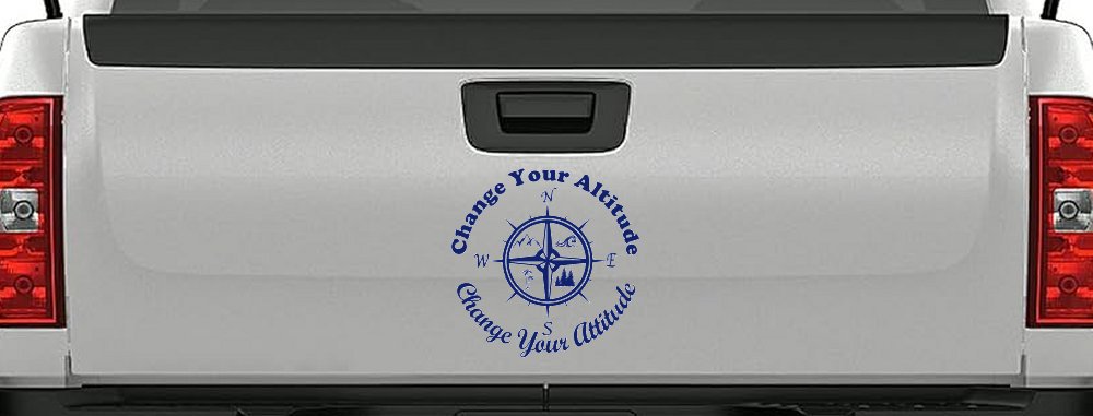 Change your Altitude Change your Attitude Mountains Ocean Palm Trees Car or Truck Window Decal Sticker (Navy)