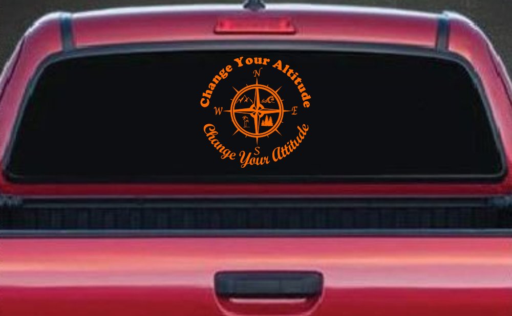 Change your Altitude Change your Attitude Mountains Ocean Palm Trees Car or Truck Window Decal Sticker