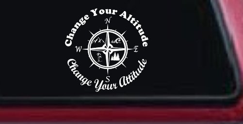 Change your Altitude Change your Attitude Mountains Ocean Palm Trees Car or Truck Window Decal Sticker