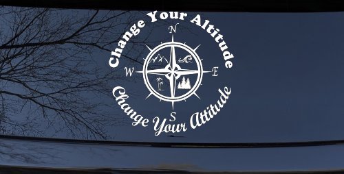 Change your Altitude Change your Attitude Mountains Ocean Palm Trees Car or Truck Window Decal Sticker
