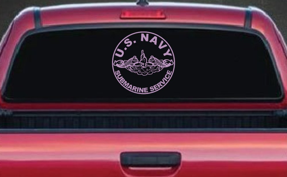 US Navy Submarine Service Dolphins In Circle Military Car or Truck Window Decal Sticker