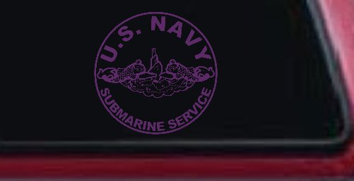 US Navy Submarine Service Dolphins In Circle Military Car or Truck Window Decal Sticker