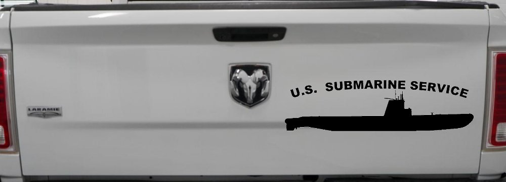 US Navy Submarine Service Balao Class Military Car or Truck Window Decal Sticker (Black)