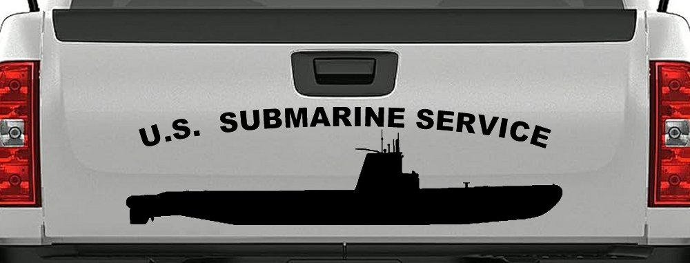 US Navy Submarine Service Balao Class Military Car or Truck Window Decal Sticker (Black)