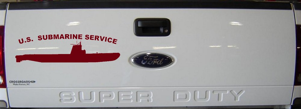 US Navy Submarine Service Balao Class Military Car or Truck Window Decal Sticker (Burgundy)