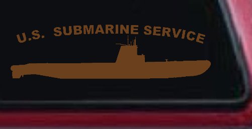 US Navy Submarine Service Balao Class Military Car or Truck Window Vinyl Decal Sticker (Copper)