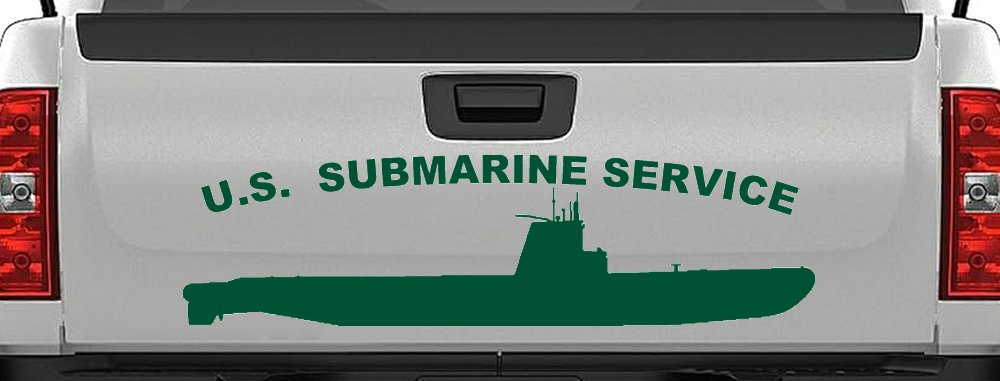 US Navy Submarine Service Balao Class Military Car or Truck Window Decal Sticker (Dark Green)