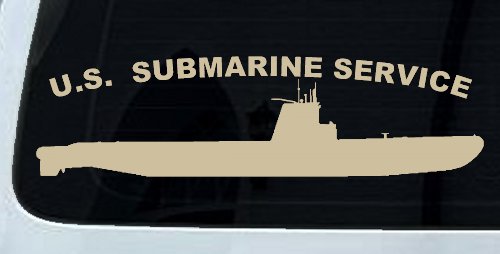 US Navy Submarine Service Balao Class Military Car or Truck Window Decal Sticker (Desert Sand)