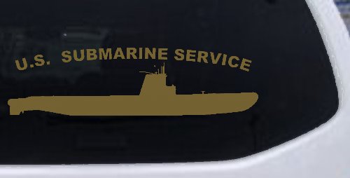 US Navy Submarine Service Balao Class Military Car or Truck Window Decal Sticker (Gold)