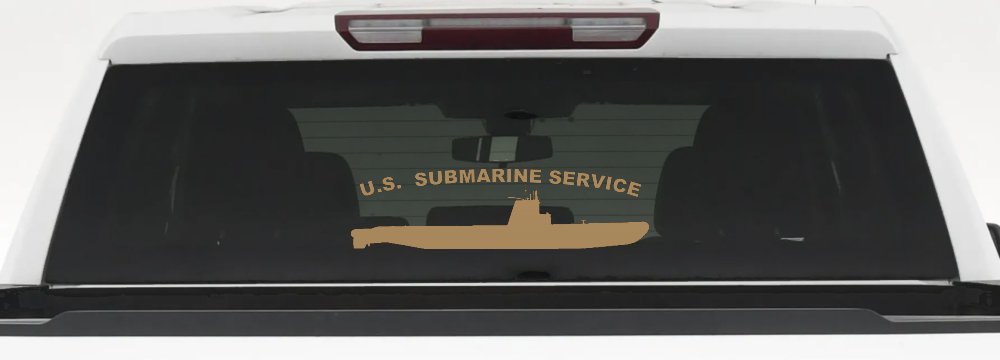 US Navy Submarine Service Balao Class Military Car or Truck Window Decal Sticker (Light Brown)