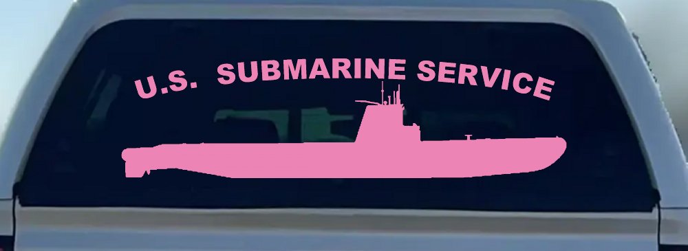 US Navy Submarine Service Balao Class Military Car or Truck Window Decal Sticker (Pink)