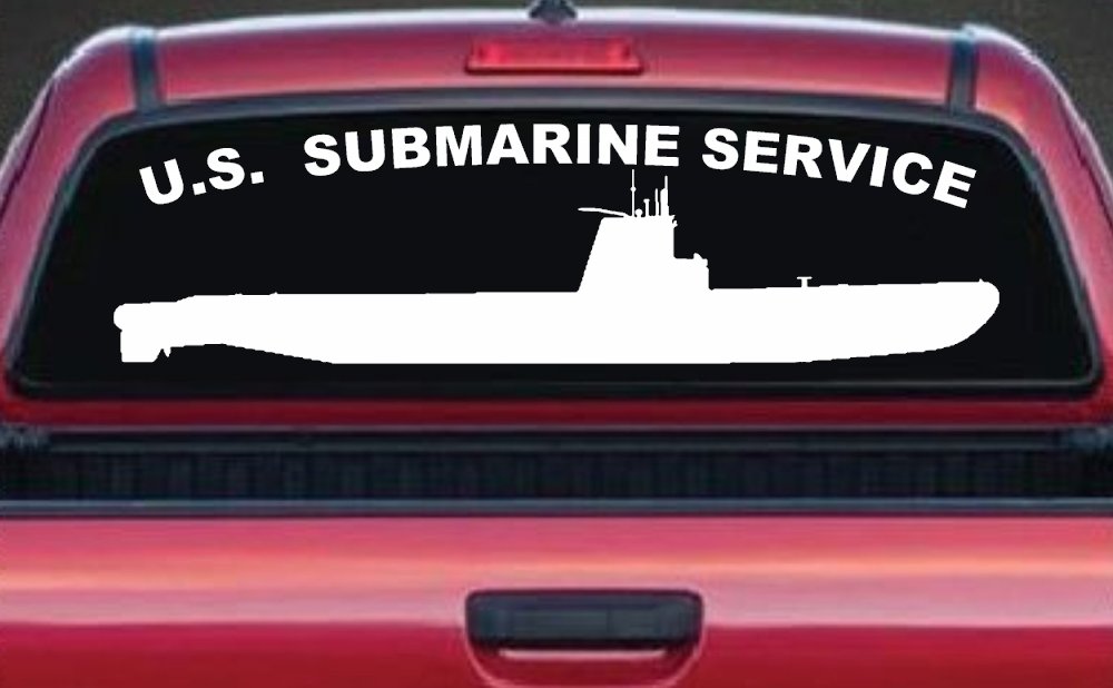 US Navy Submarine Service Balao Class Military Car or Truck Window Decal Sticker (White)