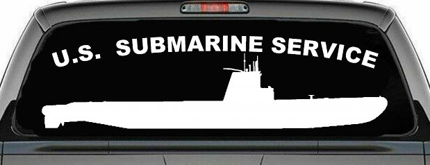 US Navy Submarine Service Balao Class Military Car or Truck Window Vinyl Decal Sticker (White)
