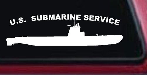 US Navy Submarine Service Balao Class Military Car or Truck Window Decal Sticker (White)