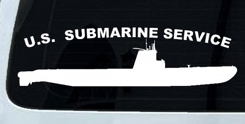 US Navy Submarine Service Balao Class Military Car or Truck Window Decal Sticker (White)