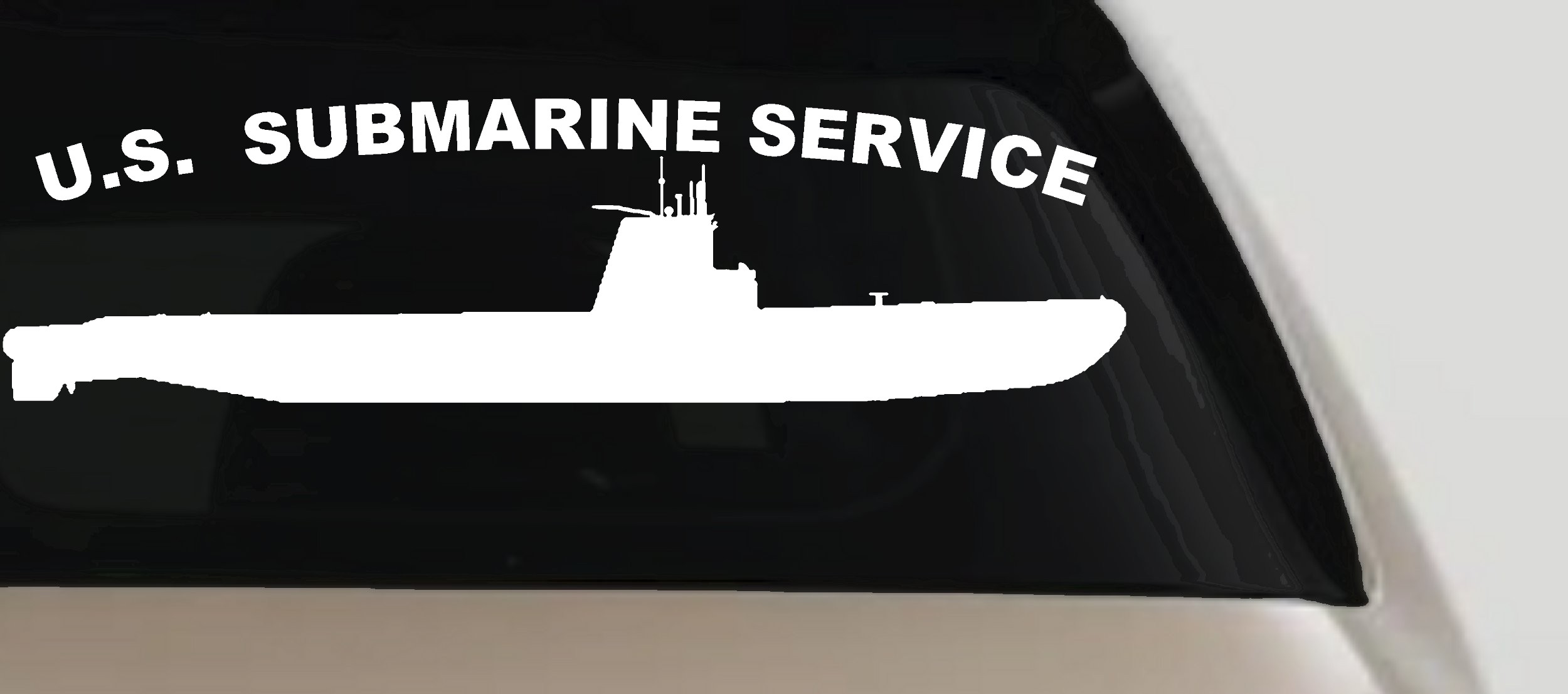 US Navy Submarine Service Balao Class Military Car or Truck Window Vinyl Decal Sticker (White)