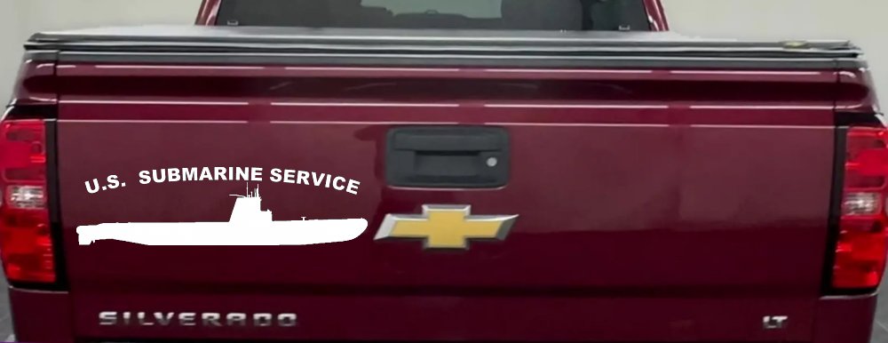 US Navy Submarine Service Balao Class Military Car or Truck Window Decal Sticker (White)