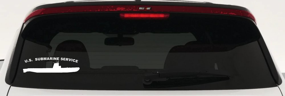 US Navy Submarine Service Balao Class Military Car or Truck Window Vinyl Decal Sticker (White)