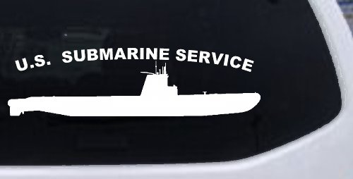 US Navy Submarine Service Balao Class Military Car or Truck Window Decal Sticker (White)