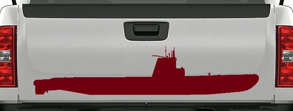 US Navy Balao Class Submarine Military Car or Truck Window Decal Sticker (Burgundy)