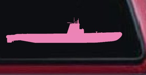 US Navy Balao Class Submarine Military Car or Truck Window Decal Sticker (Pink)