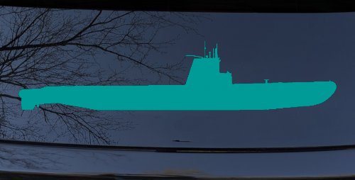 US Navy Balao Class Submarine Military Car or Truck Window Decal Sticker (Turquoise)