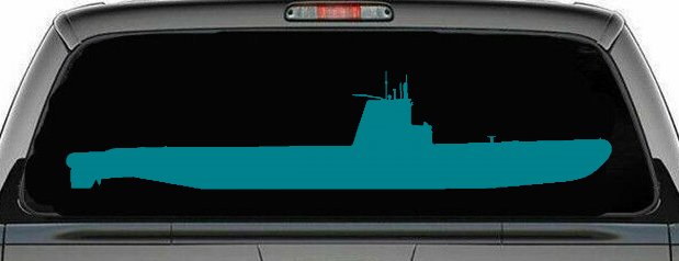 US Navy Balao Class Submarine Military Car or Truck Window Decal Sticker (Turquoise Blue)