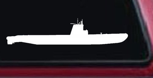 US Navy Balao Class Submarine Military Car or Truck Window Decal Sticker (White)