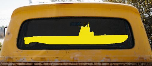 US Navy Balao Class Submarine Military Car or Truck Window Decal Sticker (Yellow)