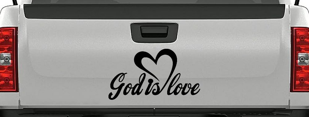 God Is Love with Heart Christian Car or Truck Window Decal Sticker
