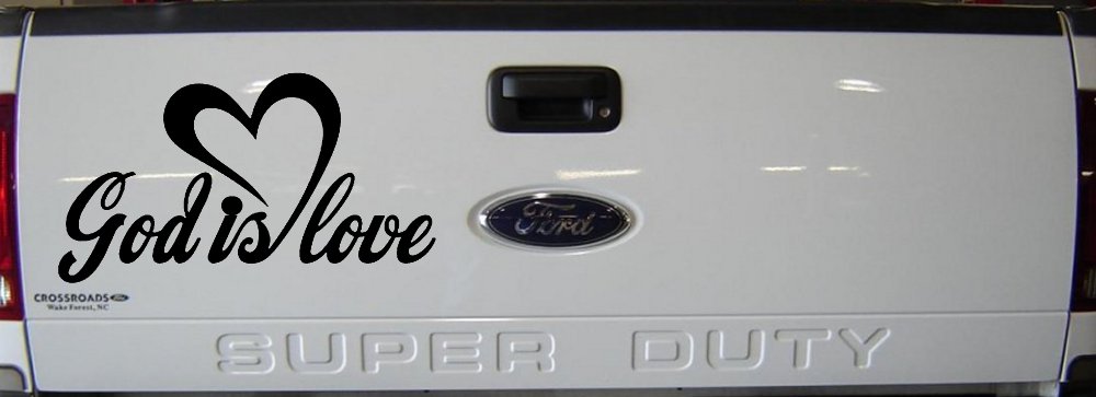 God Is Love with Heart Christian Car or Truck Window Decal Sticker
