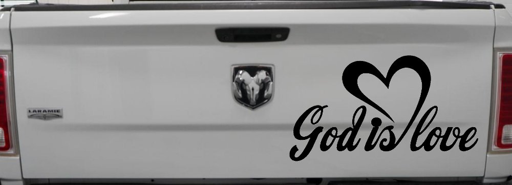 God Is Love with Heart Christian Car or Truck Window Decal Sticker