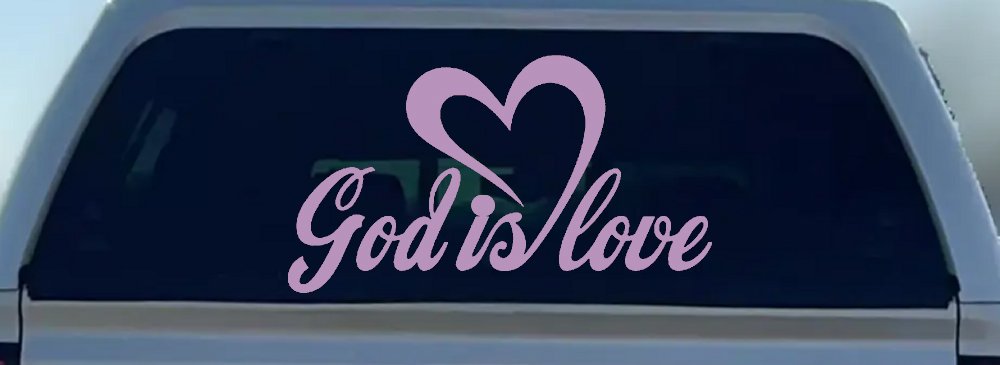 God Is Love with Heart Christian Car or Truck Window Decal Sticker