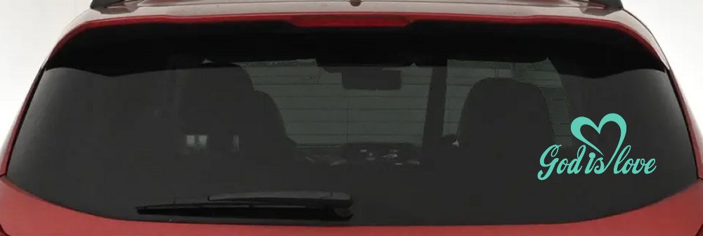 God Is Love with Heart Christian Car or Truck Window Vinyl Decal Sticker (Mint)