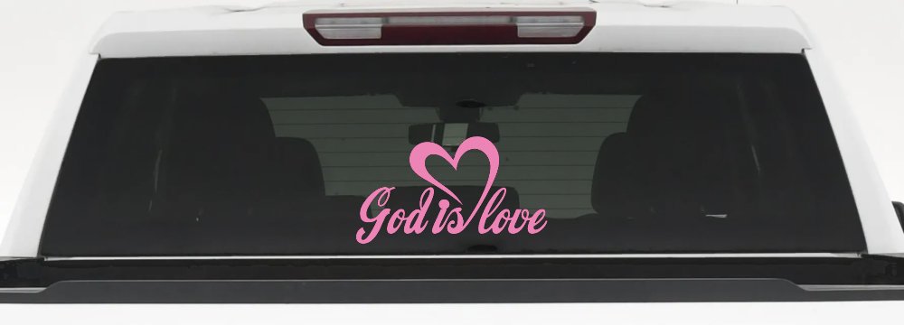 God Is Love with Heart Christian Car or Truck Window Decal Sticker