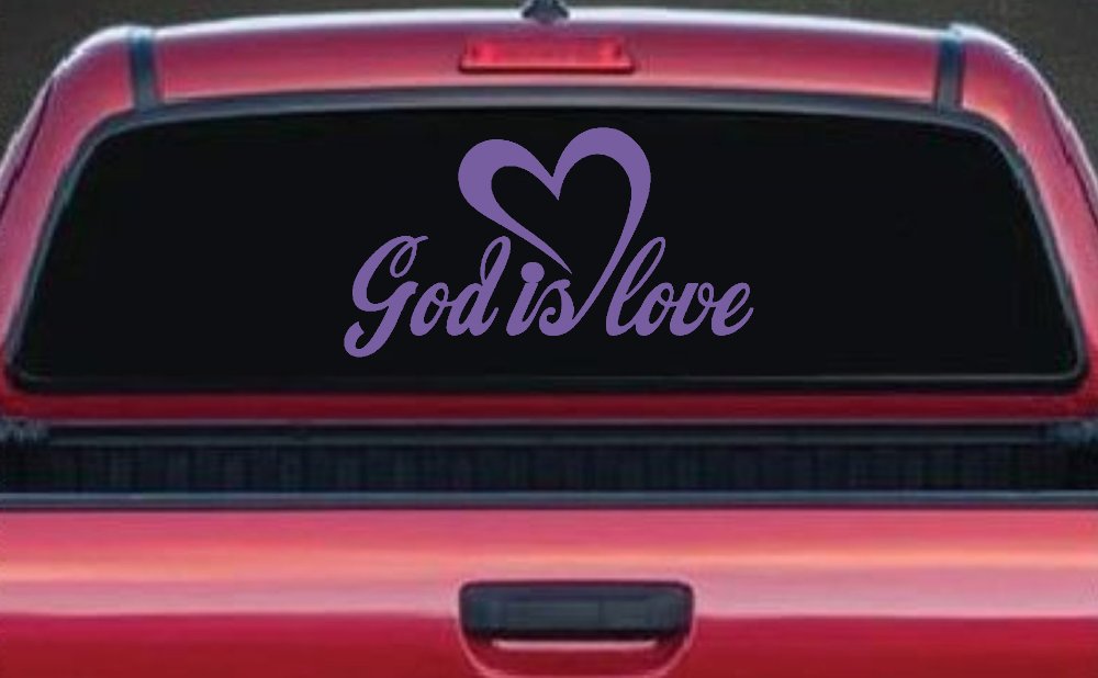 God Is Love with Heart Christian Car or Truck Window Decal Sticker
