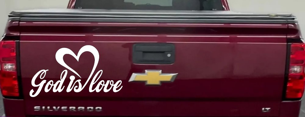 God Is Love with Heart Christian Car or Truck Window Decal Sticker