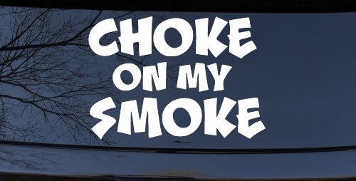 Choke On My Smoke Diesel Coal Moto Sports Car or Truck Window Vinyl Decal Sticker (White)
