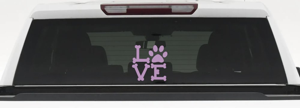 Dog Bones Love with Paw Animals Car or Truck Window Decal Sticker
