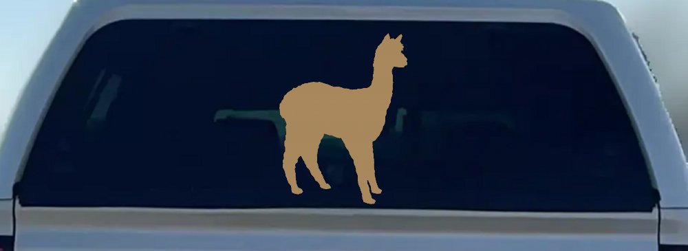 Alpaca Car or Truck Window Vinyl Decal Sticker (Light Brown)