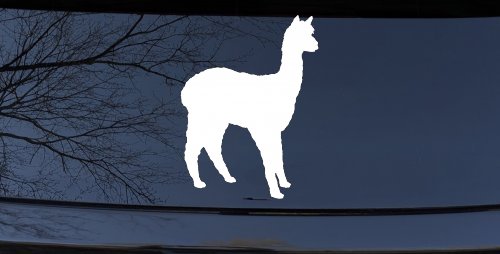 Alpaca Car or Truck Window Decal Sticker (White)